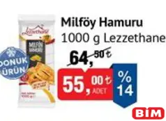 LEZZETHANE MİLFÖY HAMURU 1000 G fiyat ve kampanya bilgisi